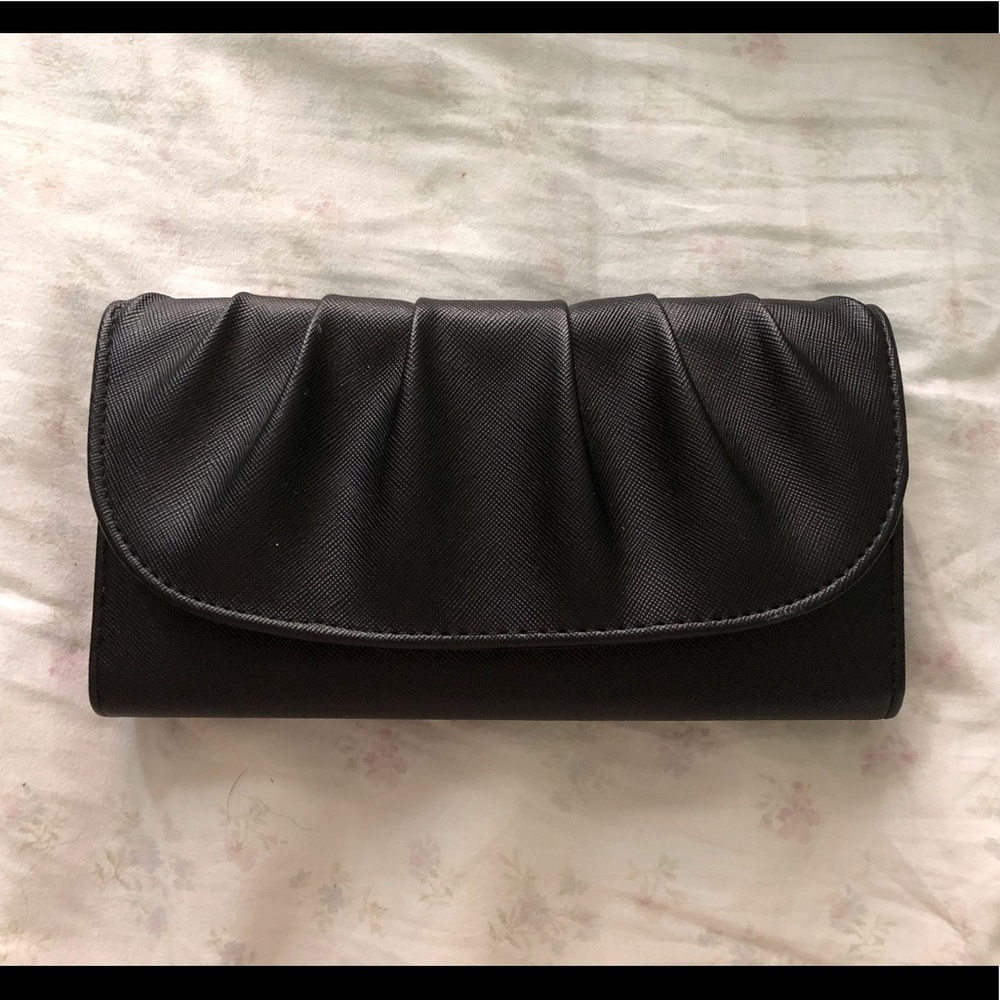 Black Faux Leather Clutch
